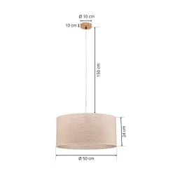 Hanglamp Canvas, linnen kap Ø 50 cm, rond