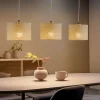 Hanglamp Canvas, linnen kappen, 3-lamps