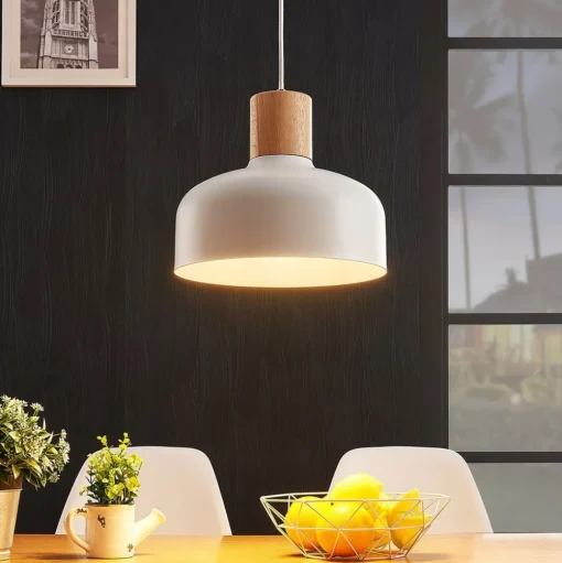 Hanglamp Carlise met houten element
