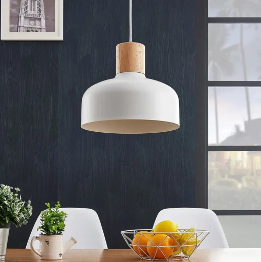 Hanglamp Carlise met houten element