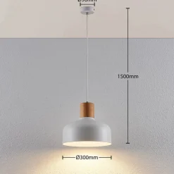 Hanglamp Carlise met houten element