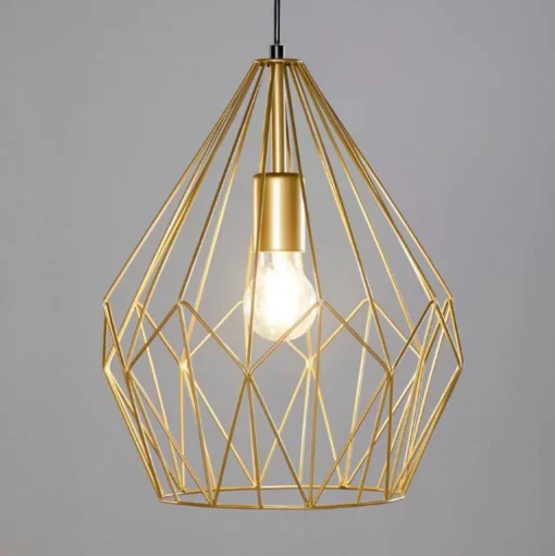 Hanglamp Carlton met kooikap, goud Ø 31cm