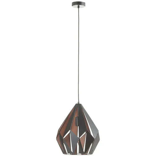 Hanglamp Carlton zwart-koper Ø 31 cm