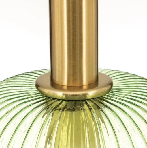 Hanglamp Carneval, antiek messing/groen, Ø 20 cm, glas