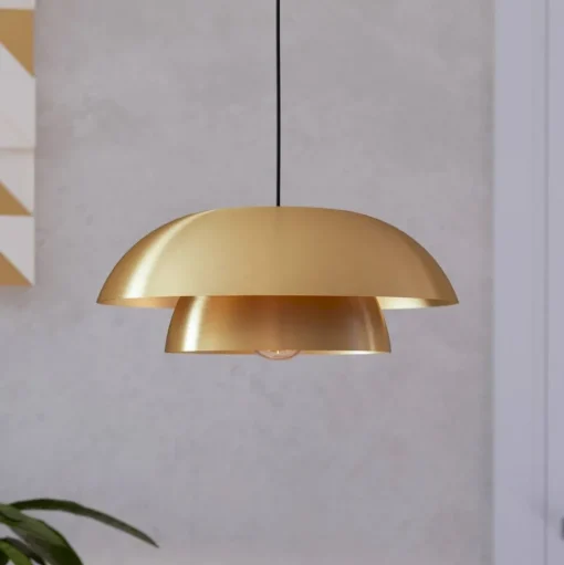Hanglamp Cenciara in messing geborsteld