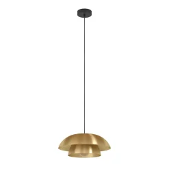 Hanglamp Cenciara in messing geborsteld