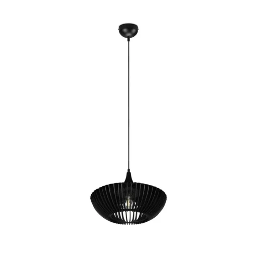 Hanglamp Colino van houtlamellen, zwart