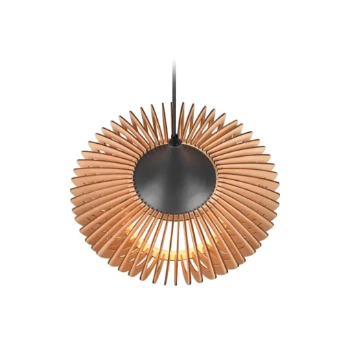 Hanglamp Colino van houtlamellen, hout licht