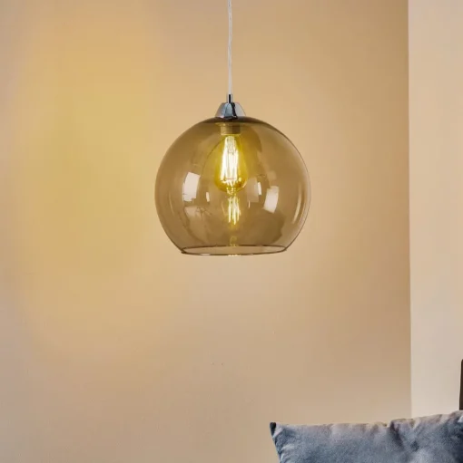 Hanglamp Colour, glazen kap grafietgrijs
