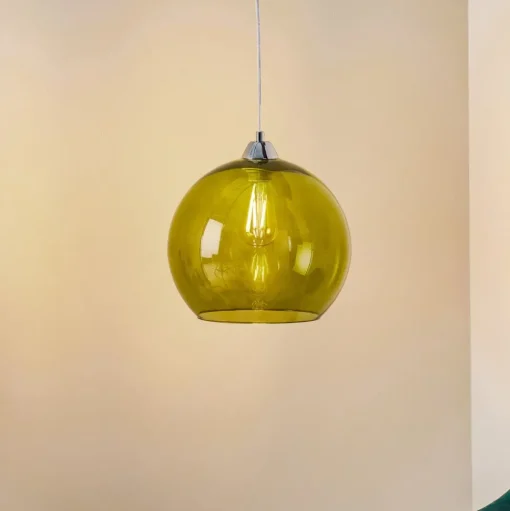 Hanglamp Colour, glazen kap groen