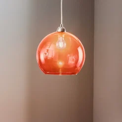 Hanglamp Colour, glazen kap rood