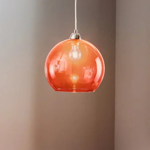 Hanglamp Colour, glazen kap rood