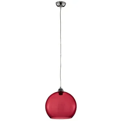 Hanglamp Colour, glazen kap rood