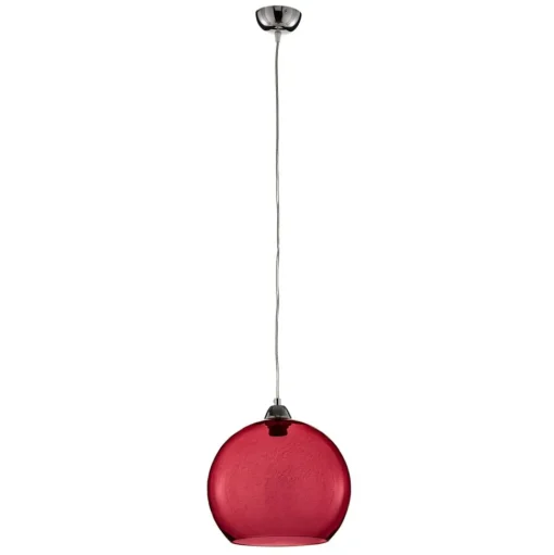 Hanglamp Colour, glazen kap rood