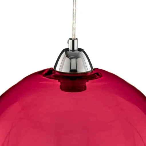 Hanglamp Colour, glazen kap rood