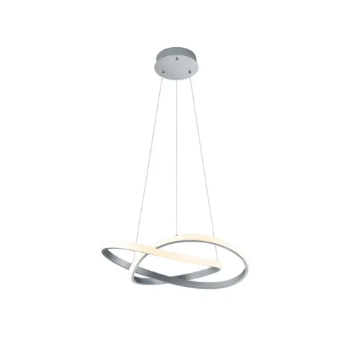 Hanglamp Course, mat nikkel, 3.000 K, Ø 60 cm, metaal