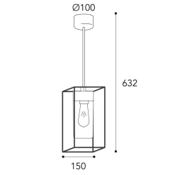 Hanglamp Cubic³ 3368 messing antiek/opaal
