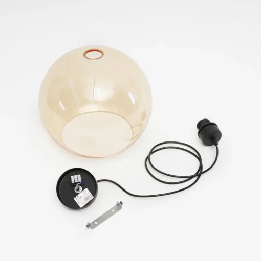Hanglamp Cubus, amber, glas, Ø 30 cm, E27