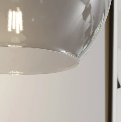 Hanglamp Cubus, rookgrijs, glas, Ø 30 cm, E27