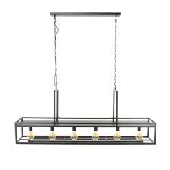 Hanglamp Dekorla, 6-lamps, koolkleuren