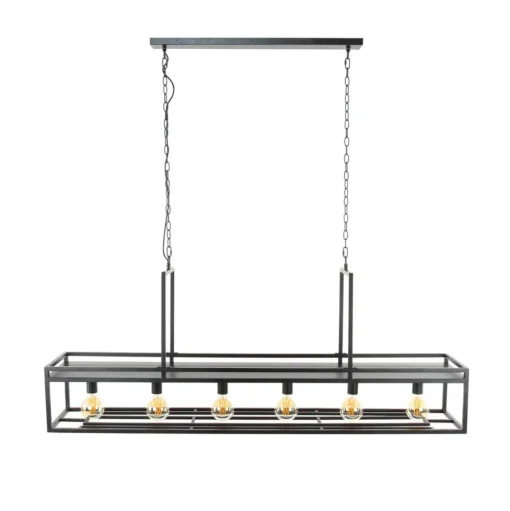 Hanglamp Dekorla, 6-lamps, koolkleuren