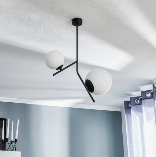 Hanglamp Dione, 2-lamps, zwart