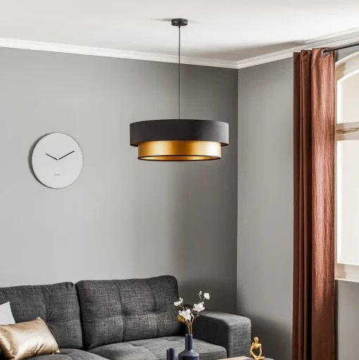 Hanglamp Dorina, zwart/goud Ø 60cm