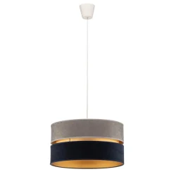 Hanglamp Duo marineblauw/grijs/goud Ø40cm 1-lichts