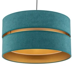 Hanglamp Duo, turquoise/goud, Ø40cm, 1-lamp