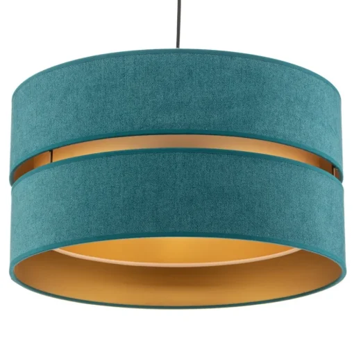 Hanglamp Duo, turquoise/goud, Ø40cm, 1-lamp