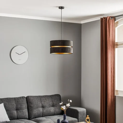 Hanglamp Duo, zwart/goud, Ø40cm, 1-lamp