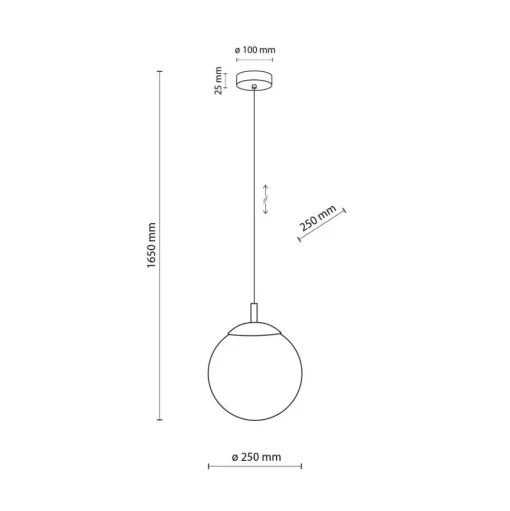 Hanglamp Esme, opaalglas, 1-lamp, Ø 25 cm