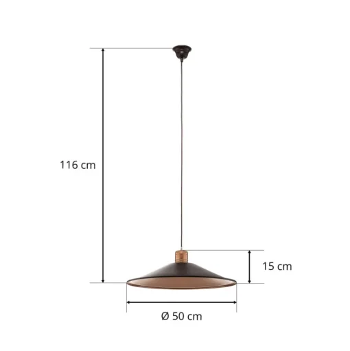 Hanglamp Garret I in donkerbruin/koper Ø 50 cm