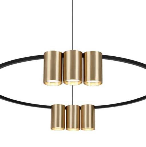 Hanglamp Genesis, aluminium, zwart/goud, 10 x GU10, Ø 60 cm
