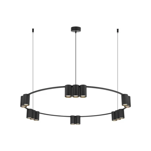 Hanglamp Genesis, aluminium, zwart, 15 x GU10, Ø 100 cm