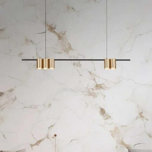 Hanglamp Genesis, aluminium zwart/goud, 5 x GU10, lengte 100 cm