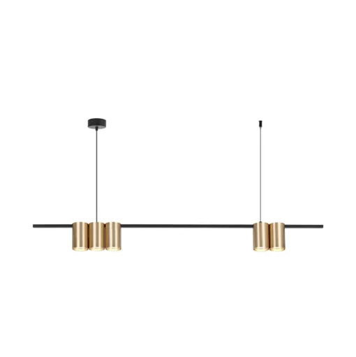 Hanglamp Genesis, aluminium zwart/goud, 5 x GU10, lengte 100 cm