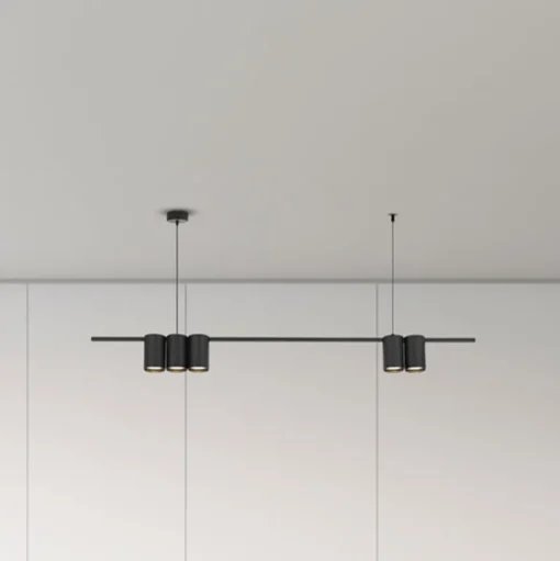 Hanglamp Genesis, aluminium, zwart, 5 x GU10, lengte 100 cm