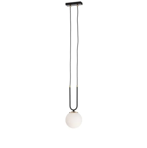 Hanglamp Glam, zwart/opaal, 1-lamp