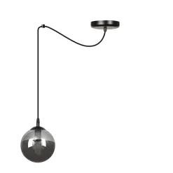 Hanglamp Glassy, decentrale, zwart, grafiet, glas, 14 cm