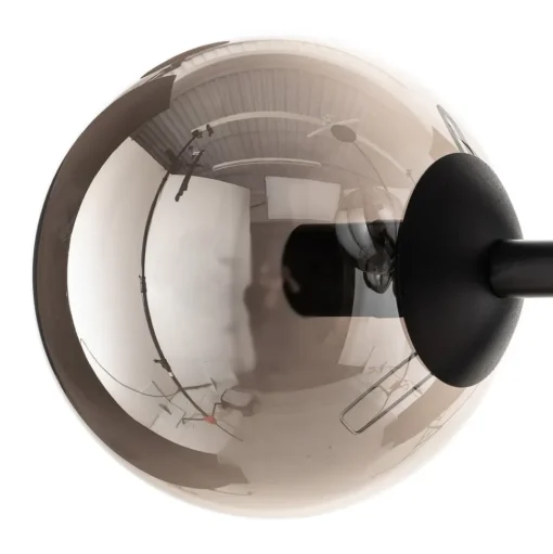 Hanglamp Glassy, 6-lamps, zwart, grafiet, glas, 110 cm