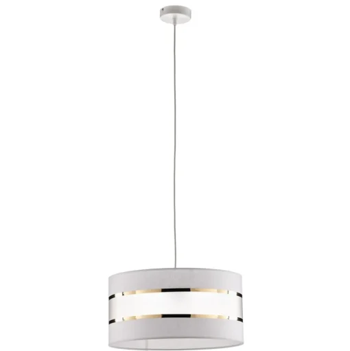Hanglamp Helen textiel kap wit-goud Ø 40 cm