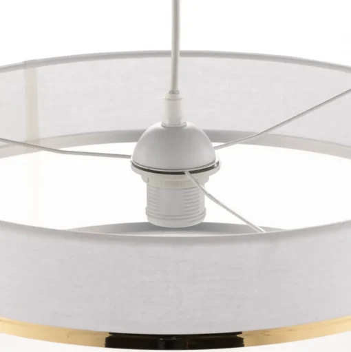 Hanglamp Helen textiel kap wit-goud Ø 40 cm