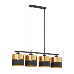 Hanglamp Hilton, zwart/goud, 4-lamps
