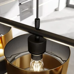 Hanglamp Hilton, zwart/goud, 4-lamps