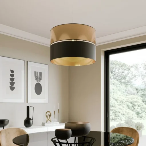 Hanglamp Hilton, zwart/goud, 1-lamp