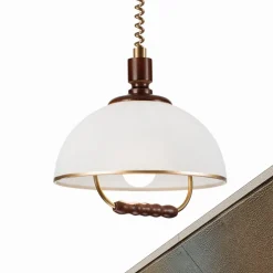 Hanglamp Ilsa, wit/goud, Ø 30 cm, in hoogte verstelbaar