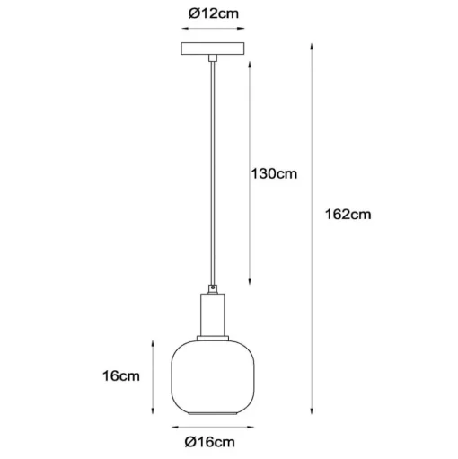 Hanglamp Joanet, Ø 16 cm, 1-lamp, glas, zwart