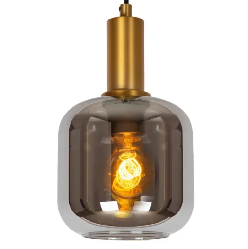 Hanglamp Joanet, Ø 16 cm, 1-lamp, glas, zwart