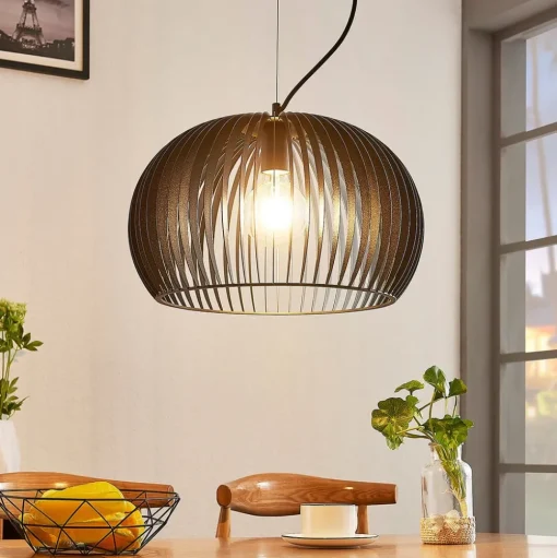 Hanglamp Jusra van zwart metaal, 1-lamp.